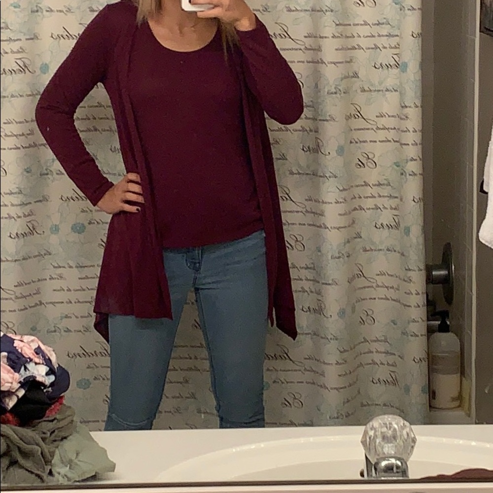 Two piece cardigan and tank top